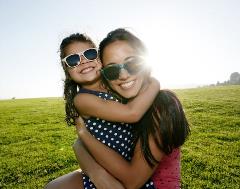 Mom and child with sunglasses